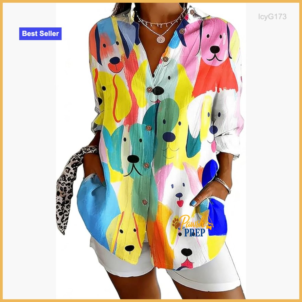 Long Sleeve V-Neck Button Down Blouse Floral Print Casual Work Shirt